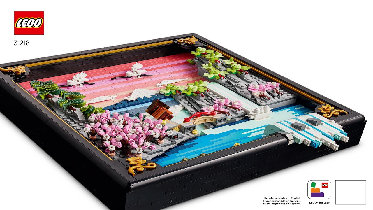 Art - Japanese Cherry Blossom Landscape - Paintings LEGO instructions