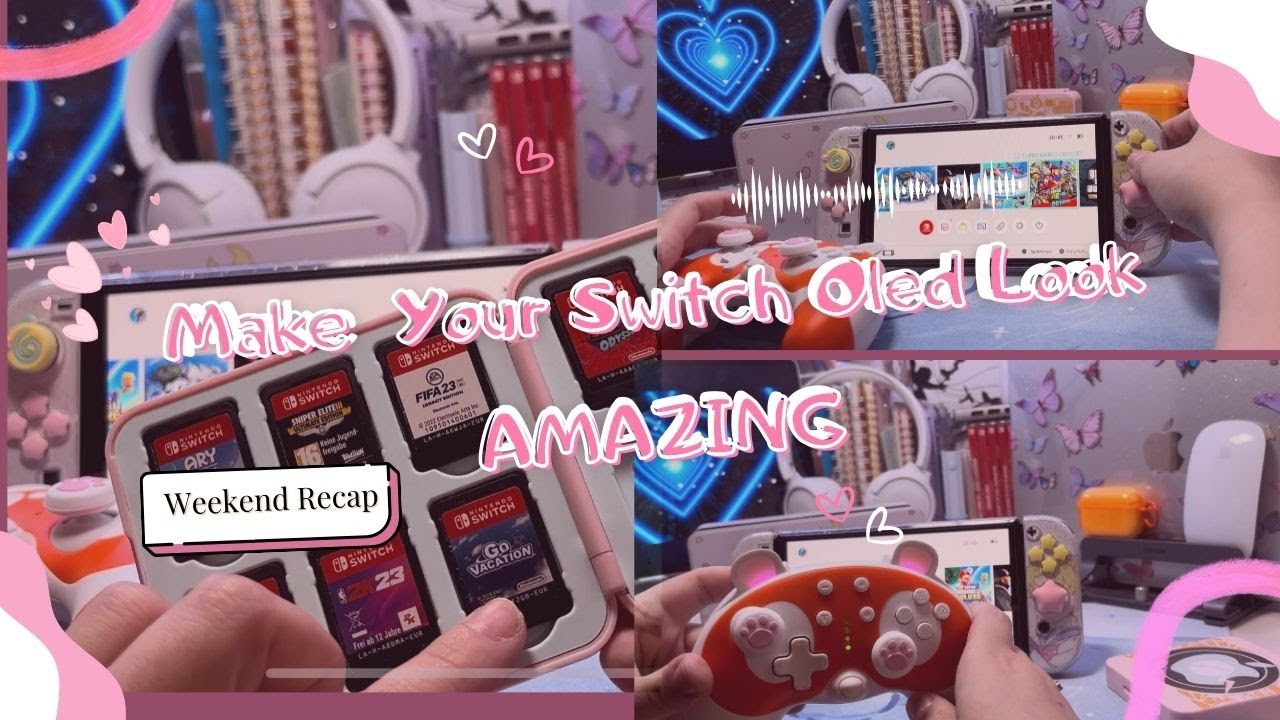 Aesthetic unboxing new accessories for Nintendo 🕹️✨ I Easily Customized My Ninterndo Switch OLED 🧸🎀