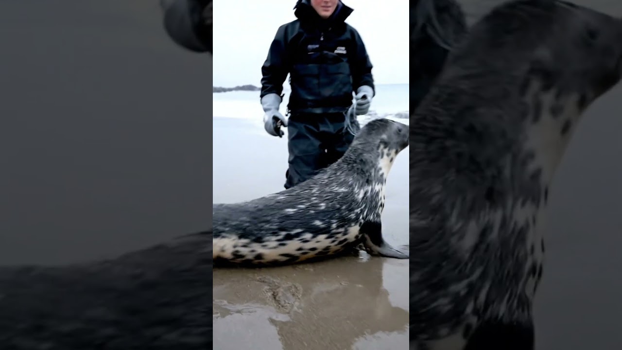 Seal Pup Freed from Fishing Line 🦭💙 | Real Ocean Rescue 
