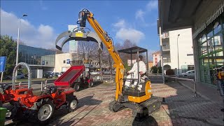 Miniescavatore Kato HD 17 VXE Completo di PINZA LEGNA & ROTORE IDRAULICO 3,5 TON - VIDEO