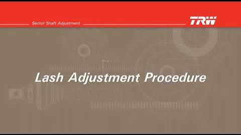 TRW Commercial Steering Gear Sector Shaft Adjustment