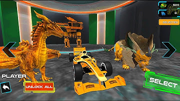 Dragon Formula Car Lion Robot Transformation Game - Android Gameplay