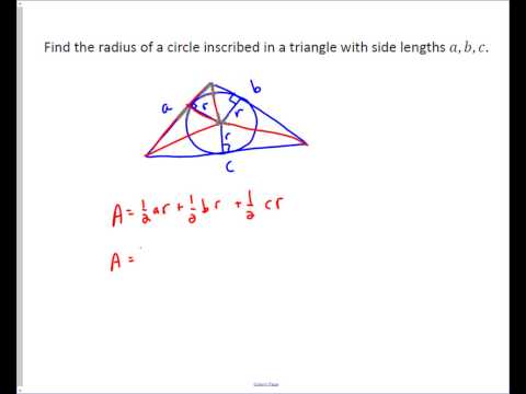 Video: How To Calculate The Radius Of An Inscribed Circle In A Triangle