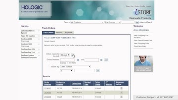 Hologic iStore Tracking Orders