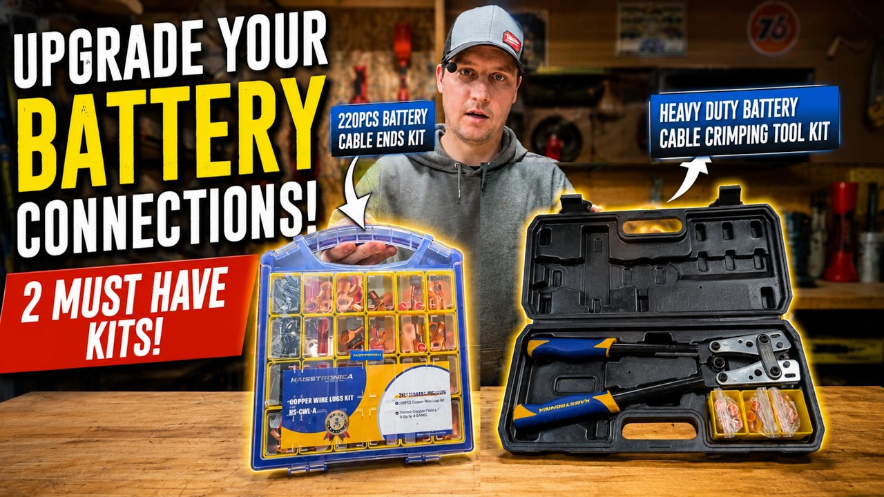 Jonezgarage video review screenshot for Battery Cable Lug Crimping Tool Kit For AWG 8, 6, 4, 2, 1, 1/0