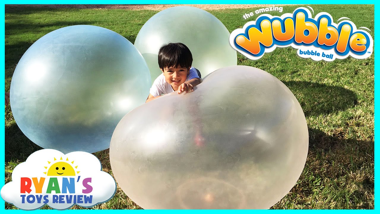 WELLIN 2PCS Water-Filled Interactive Rubber Big Amazing Bubble Balls by BubbleWorld Big Bubble Ball Water Filled Ball 