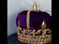 Imperial State Mens King Rhinestone Gold and Purple Crown