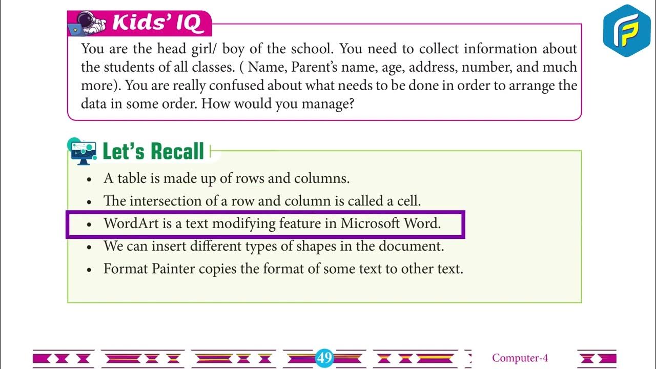 franklin-computer-class-4-chapter-5-formatting-features-of-ms-word