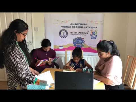 Elite book of world record compitition in abacus while listening the song in 3min 25 sums completed
