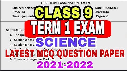 class 9 science term 1 question paper 2021-22  |  Study Zone-Let