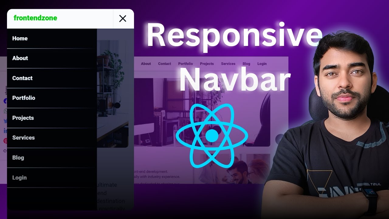 Responsive navbar react js & next.js #navbar - YouTube