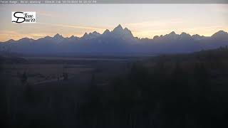 Teton Time Lapse of sunset viewed from Buffalo Valley on October 15, 2023