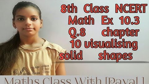 Q.8 ex 10.3 Chapter 10 visualising solid shapes 8th class Maths NCERT