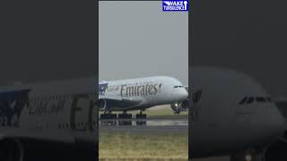 Emirates A380 With Rugby World Cup Livery Departs Toronto