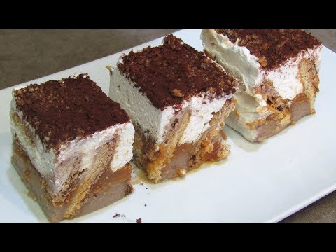 تحلية سريعة تذوب فالفم في أقل من ربع ساعة بدون فرن كيك البسكويت بطريقة جدييد رووووعة