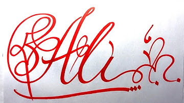 Ali Name Signature Calligraphy Status | How to Cursive write with cut Marker #ali @Ali