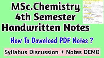 MSc.4th Semester NOTES DEMO | Complete Syllabus Discussion | Links In Description, Handmade Notes