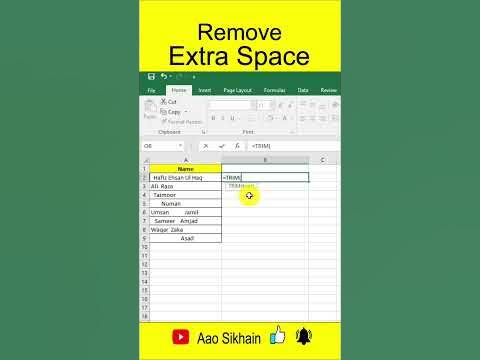 Remove Extra Space in excel - YouTube