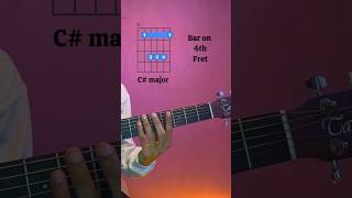 C sharp major bar chord guitar lesson for beginners #shorts #guitar #guitarlessons #guitarist