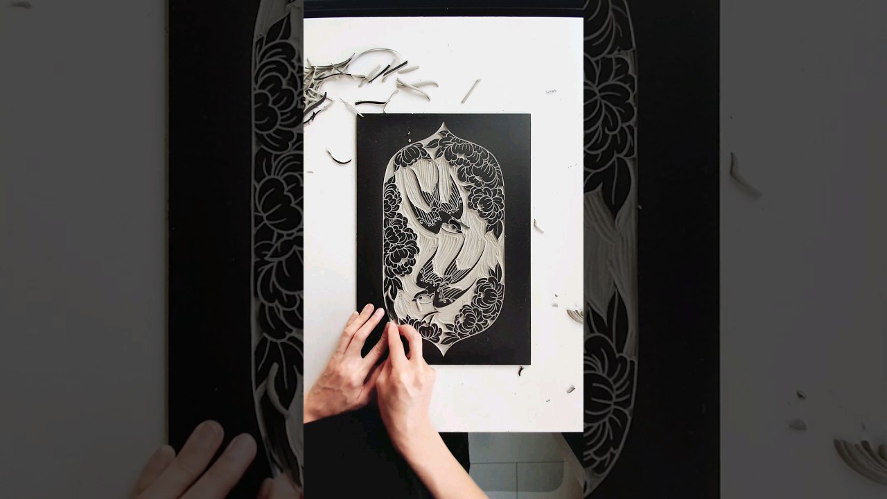 "The Dance" linocut from a couple of years ago 🐦 