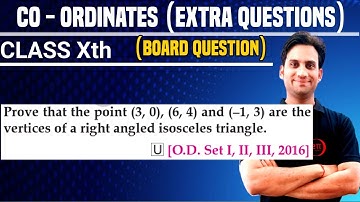Prove that the point (3,0), (6,4) and (-1,3) are the vertices of a right angled isosceles triangle.