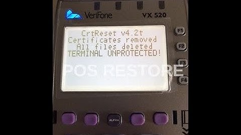 VERIFONE POS TERMINAL CERTIFICATE REMOVAL [VIRAL]