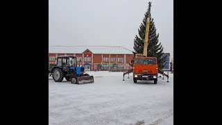 В Добринке приступили к установке новогодней ели 🎄