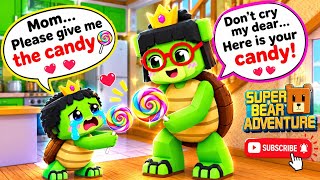 My Little Baby Cried for a Lollipop Candy Mommy Brought It for Her!🍭🥺❤️#superbearadventure#viral