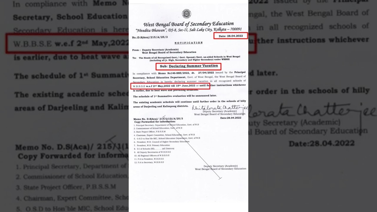 West Bengal School Summer Vacation News | School summer vacation 2022 | Summer Vacation 2022
