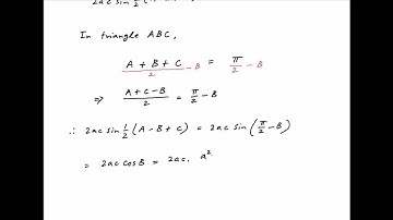 [IIT 2000] In a triangle ABC prove that 2ac*sin [(A-B+C)/2] = square(a) + square(c) - square(b).