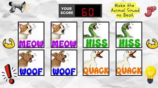 EASY Say The Word On Beat Challenge | SCORE BOARD | Fast Rhythm Test | ANIMAL SOUNDS screenshot 5