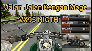 Mode Tanpa Batas Pakai Moge VX95 NIGHT, Tenaganya Tiada Obat, Crashh Lagi~Traffic Rider Gameplay screenshot 5