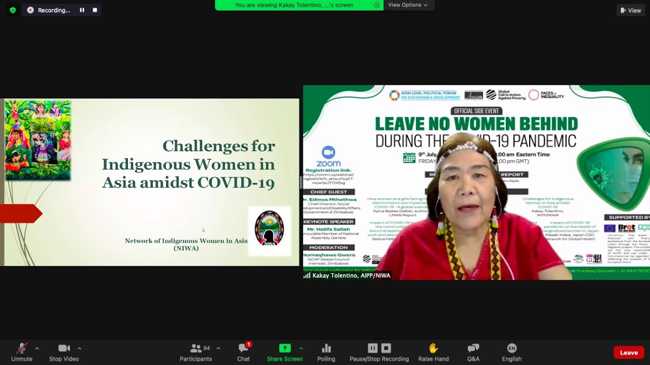 GCAP Official HLPF Side event 2021, Leave No Woman Behind LNWB - YouTube