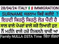 28 april 2024 italy  immigration update in punjabi by sibia special nulla osta work permit italy