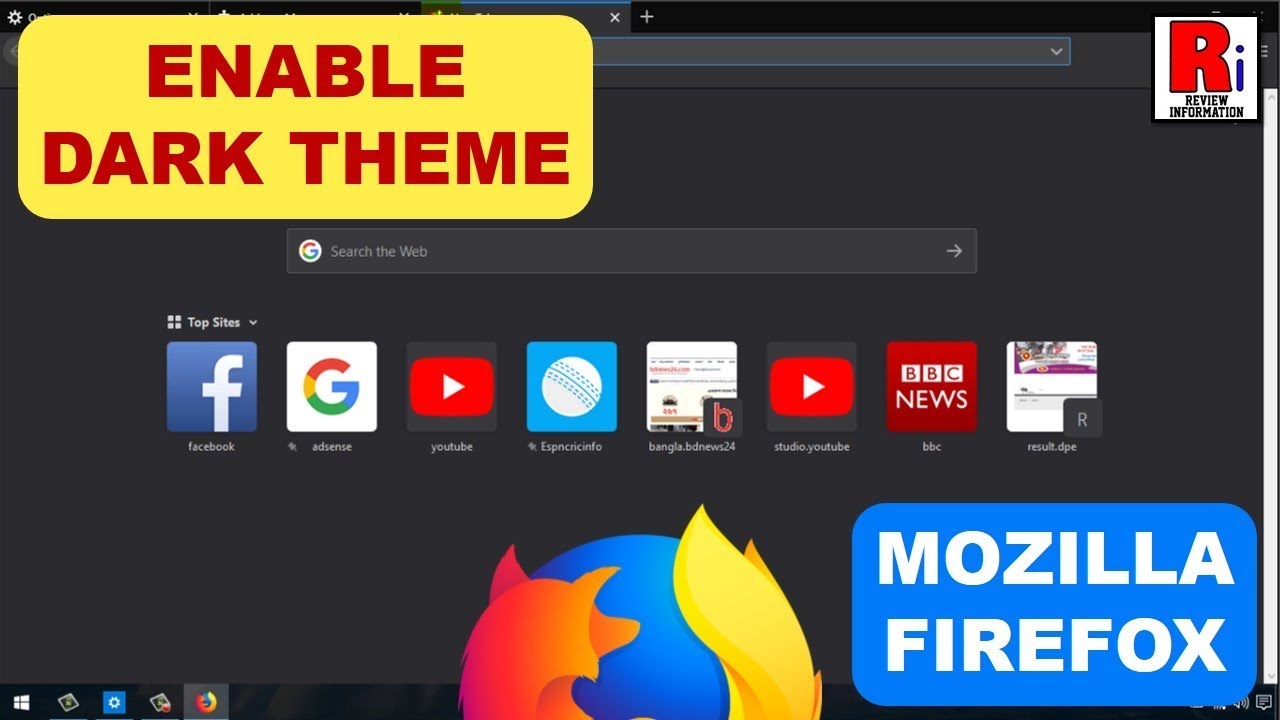 how to enable firefox dark theme