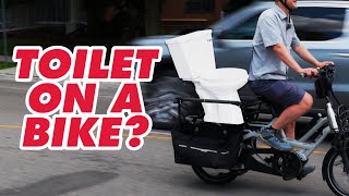 Transporting a Toilet on a Cargo Bike | Practical Cycling in London, Ontario