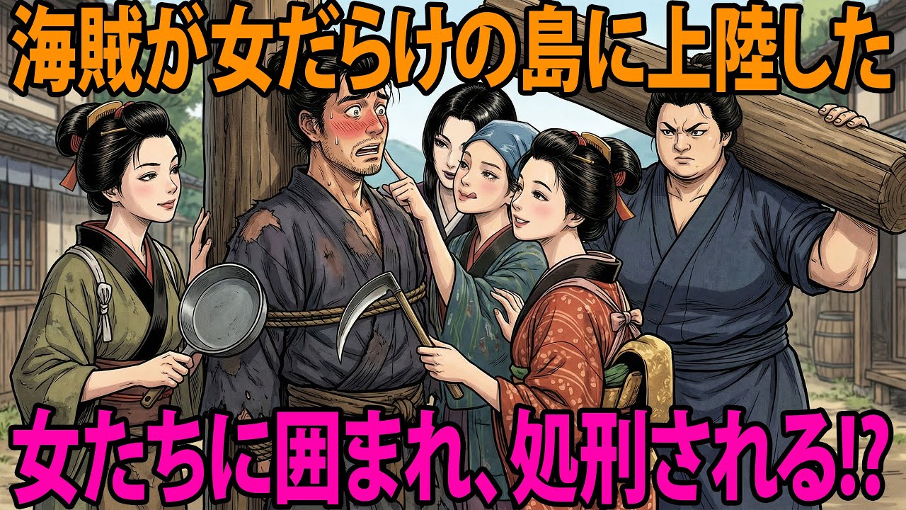 外国の海賊が女だけの島に押し寄せた…だが男は「呪い」とされていた | 民話 | 野談 | 時代劇 | 昔話 | 説話 | オーディオブック | 伝説