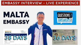 Malta Work Visa in 36 Days $ Work Permit in 38 Days | Malta Embassy LIVE Interview Question & Answer