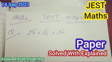 JEST Paper By STS | Solved & Explained Maths | 14 Sep 2021 JEST Paper Complete solved | MCQs Solved