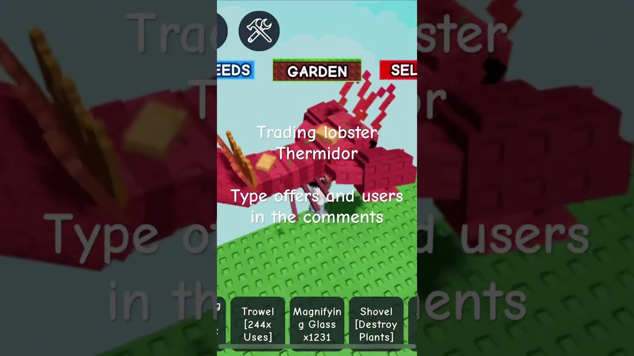 Trading Lobster Thermidor Growagarden Roblox Youtubeshorts