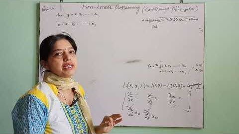 Non Linear Programming Constrained Optimization part3 Lagrangian Multiplier Method