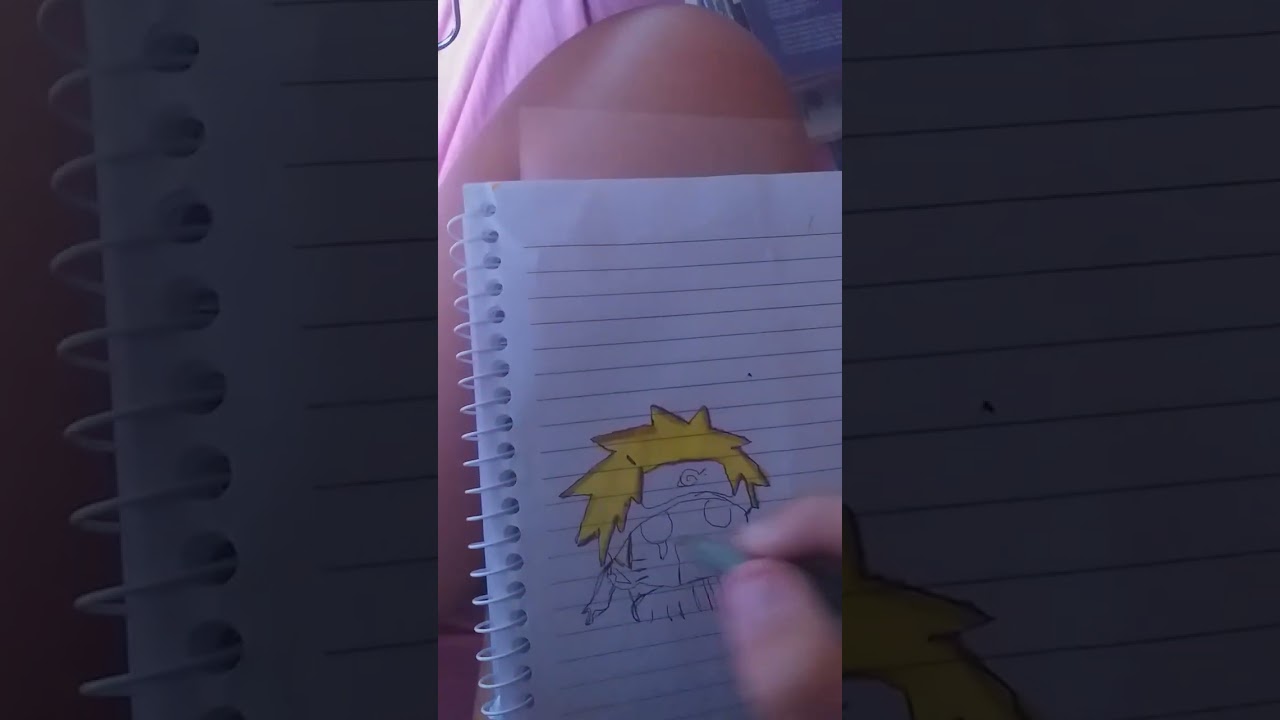 Pintando o naruto q eu desenhei!🥰