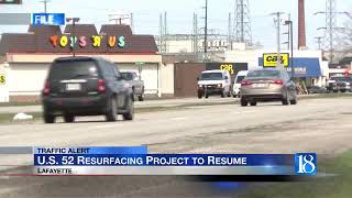U.S. 52 resurfacing project set to resume