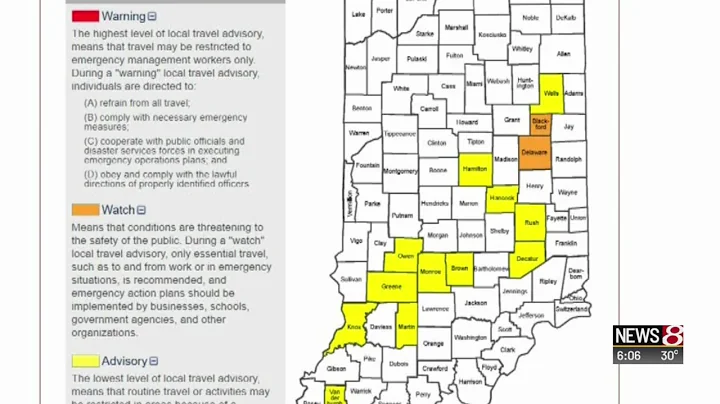 Emily Kinzer has the latest county travel advisories