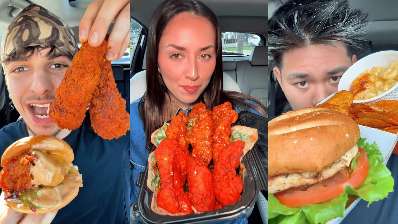 TikTok Mukbang Compilation | Wingstop, Taco Bell, McDonald's, Chili's & More!
