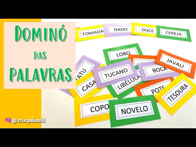 DIY - Faça você mesmo - Jogo de dominó de rimas - Consciência