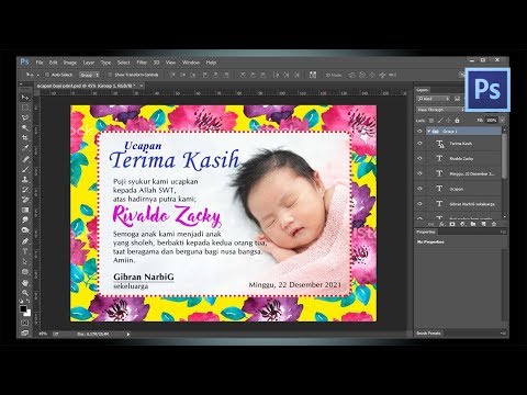 Kartu Ucapan Aqiqah Selapanan Tutorial Photoshop