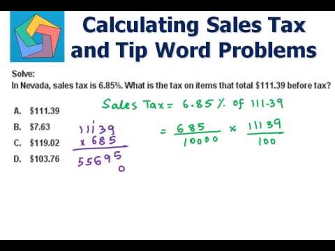 how to solve sales tax word problems