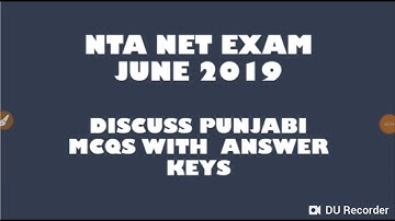 NTA NET EXAM - Punjabi June 2019 Answer Keys Detail discussion 2