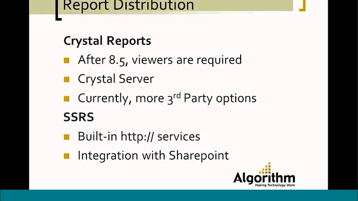 Crystal Reports vs SQL Reporting Services